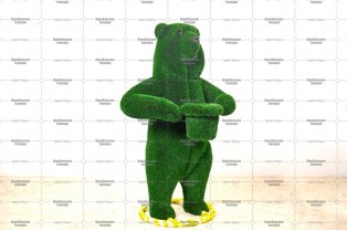 Топиари медведь с кашпо, h=208см - газон Deluxe
