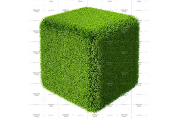 Топиари куб, зеленый, маленький - газон Deluxe