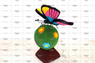 Топиари бабочка Лайза на шаре полянка, размер S - газон Eco