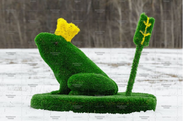 парковая фигура из искусственной травы лягушка