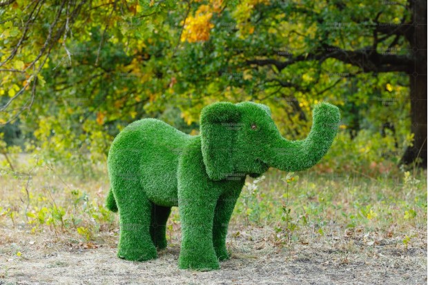 Топиари слон Патрик, средний - газон Premium