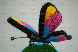Топиари композиция бабочка Луиза на земном шаре, размер S - газон Eco