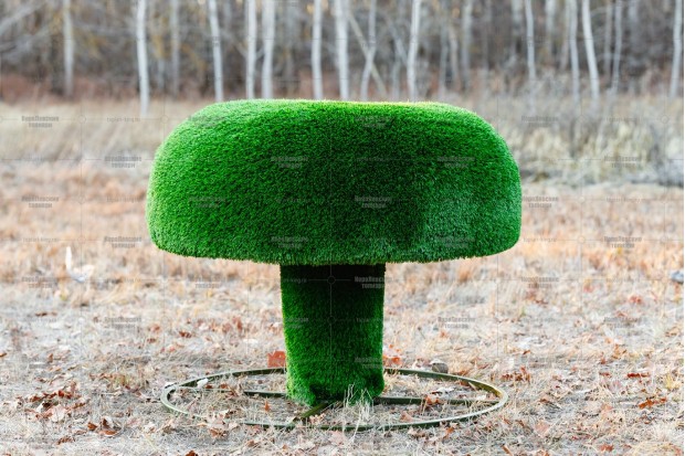 фигура садовая топиари гриб мухоморчик средний (материал металлокаркас с шагом 5 см и искусственный газон, размер 4x5x6см