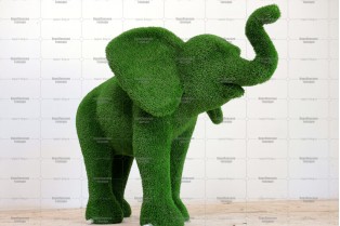 Топиари композиция слоны семья, h=255см,  h=170см,  h=118см - газон Eco