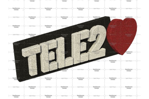Модель 3D логотип Теле2, версия 2