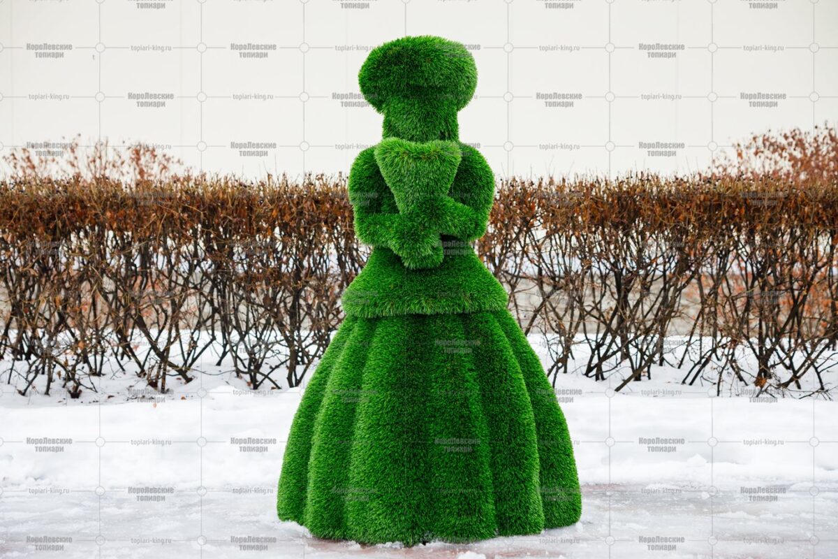 Топиари девочка с букетом, h=160 см - газон Eco