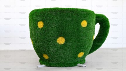 Топиари чашка  с кашпо  h= 70 см - газон Есо + Deluxe тендер