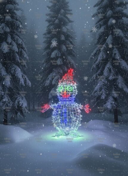 Световая фигура снеговик h=140 см