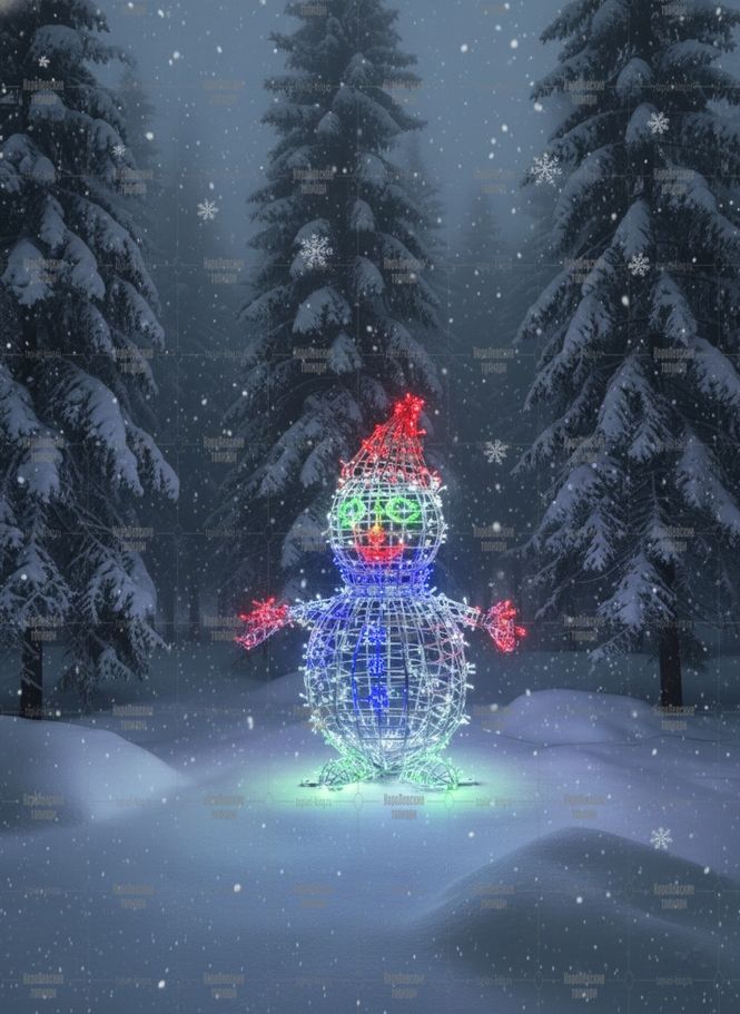 Световая фигура снеговик h=140 см Световая фигура снеговик h=140 см