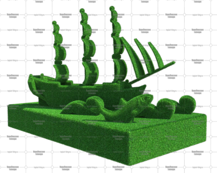 Топиари корабль на волнах - газон ECO