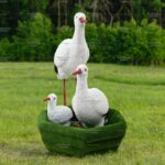 Топиари 3 аиста в гнезде,семья - газон Deluxe Green + Есо