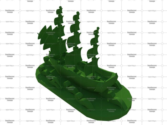 Топиари корабль, h - 100 см, зеленый - газон Eco