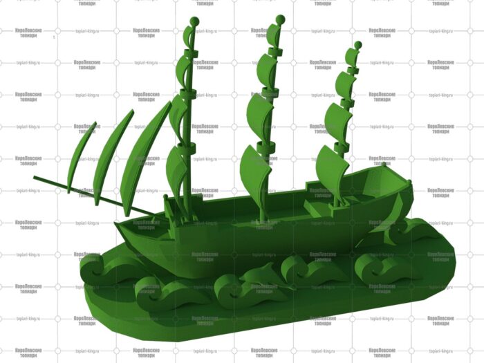 Топиари корабль, h - 250 см, зеленый - газон Eco