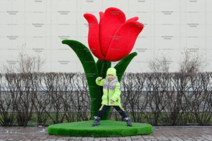 Топиари цветок тюльпан, h=190 см-газон Eco