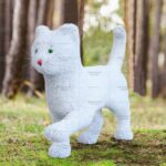 Топиари белый кот, h=60 см - газон Eco