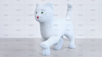 Топиари белый кот, h=60 см - газон Eco