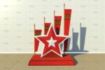 Топиари стела Знамена славы - газон Есо