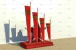 Топиари стела Знамена славы - газон Есо