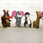 Топиари композиция зверюшки - газон Eco