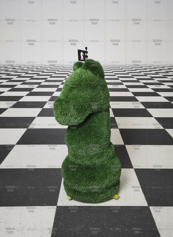 Топиари шахматы конь, h=125 см - газон Deluxe Топиари шахматы конь, h=125 см - газон Deluxe