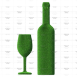 Топиари композиция бутылка вина с бокалом-газон Eco