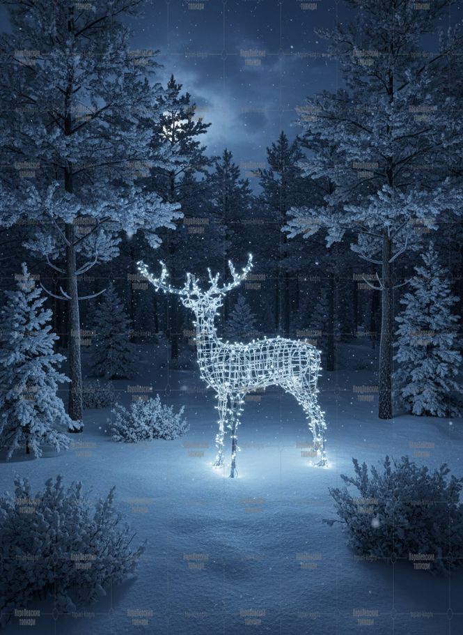 Световая фигура олень Орех Световая фигура олень Орех