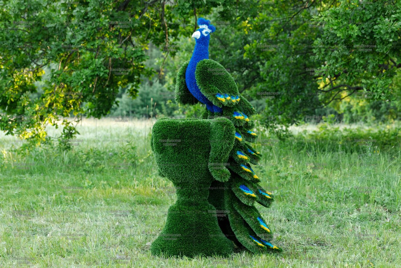 Топиари композиция павлин на вазоне - газон Deluxe Топиари композиция павлин на вазоне - газон Deluxe