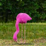 Топиари фламинго розовый, пьет - газон Eco