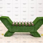 Топиари лавочка, темная, полимерная доска - газон Eco