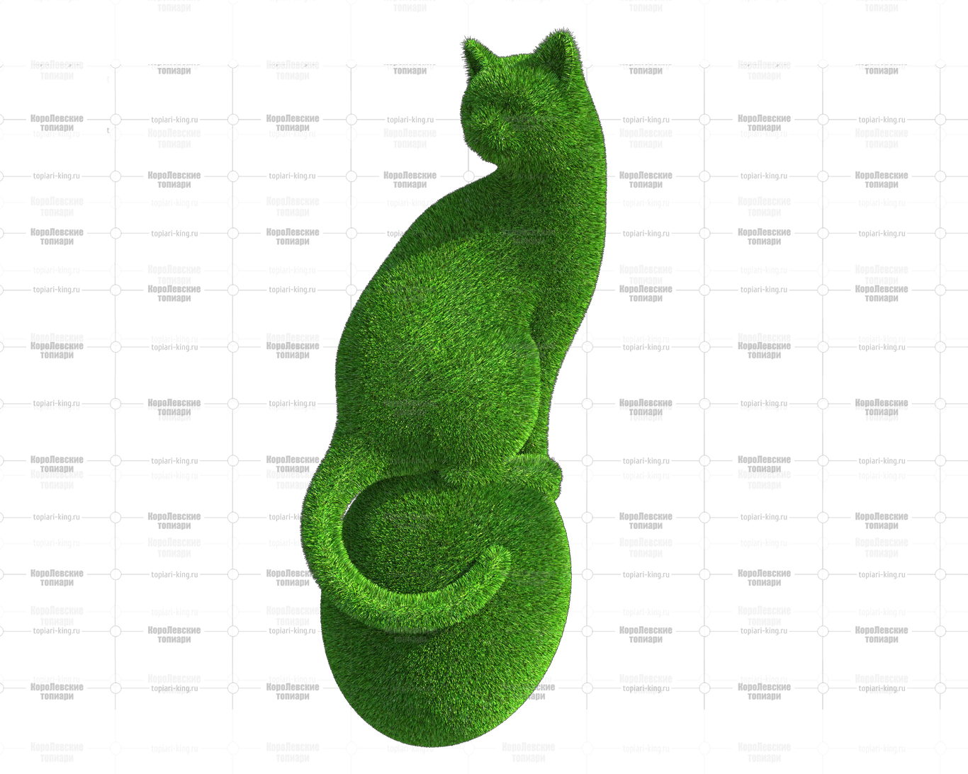 Топиари композиция кот на камне - газон Есо Топиари композиция кот на камне - газон Есо