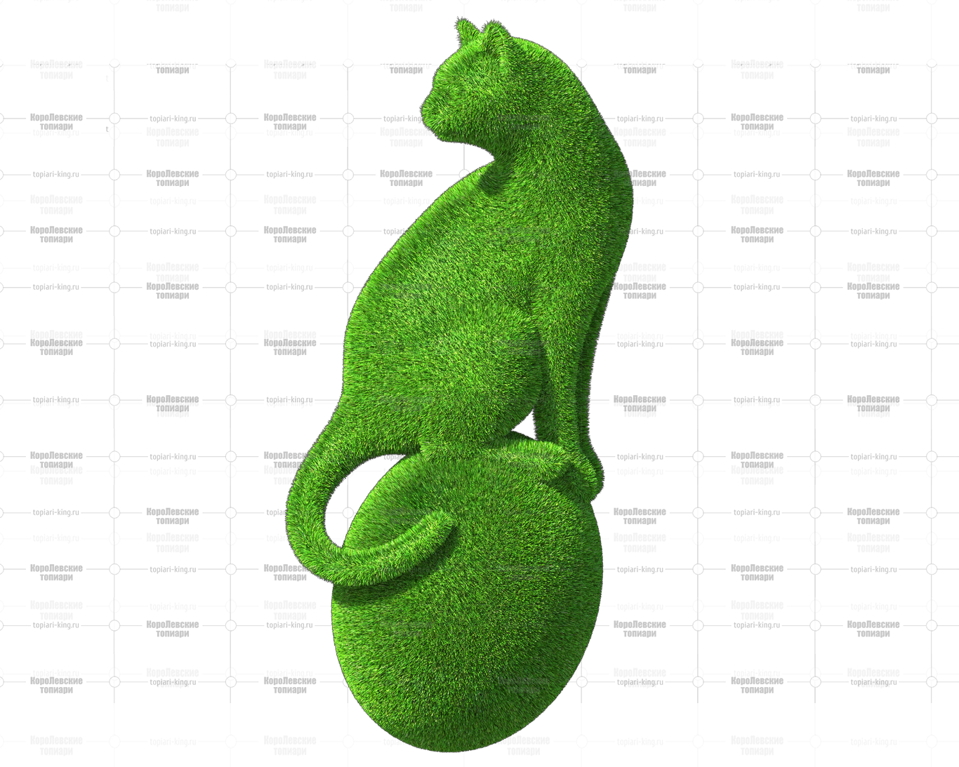 Топиари композиция кот на камне - газон Есо Топиари композиция кот на камне - газон Есо