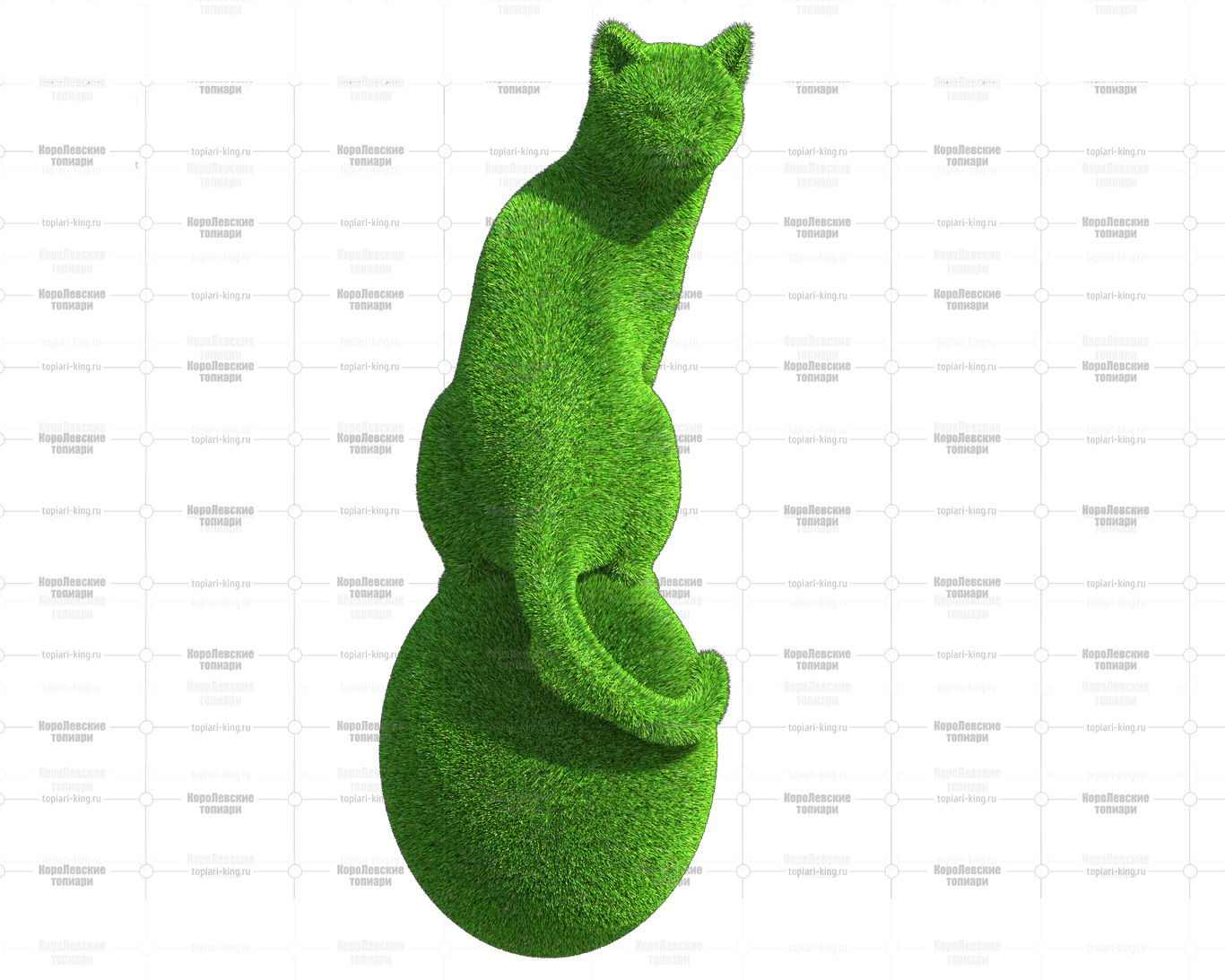 Топиари композиция кот на камне - газон Есо Топиари композиция кот на камне - газон Есо