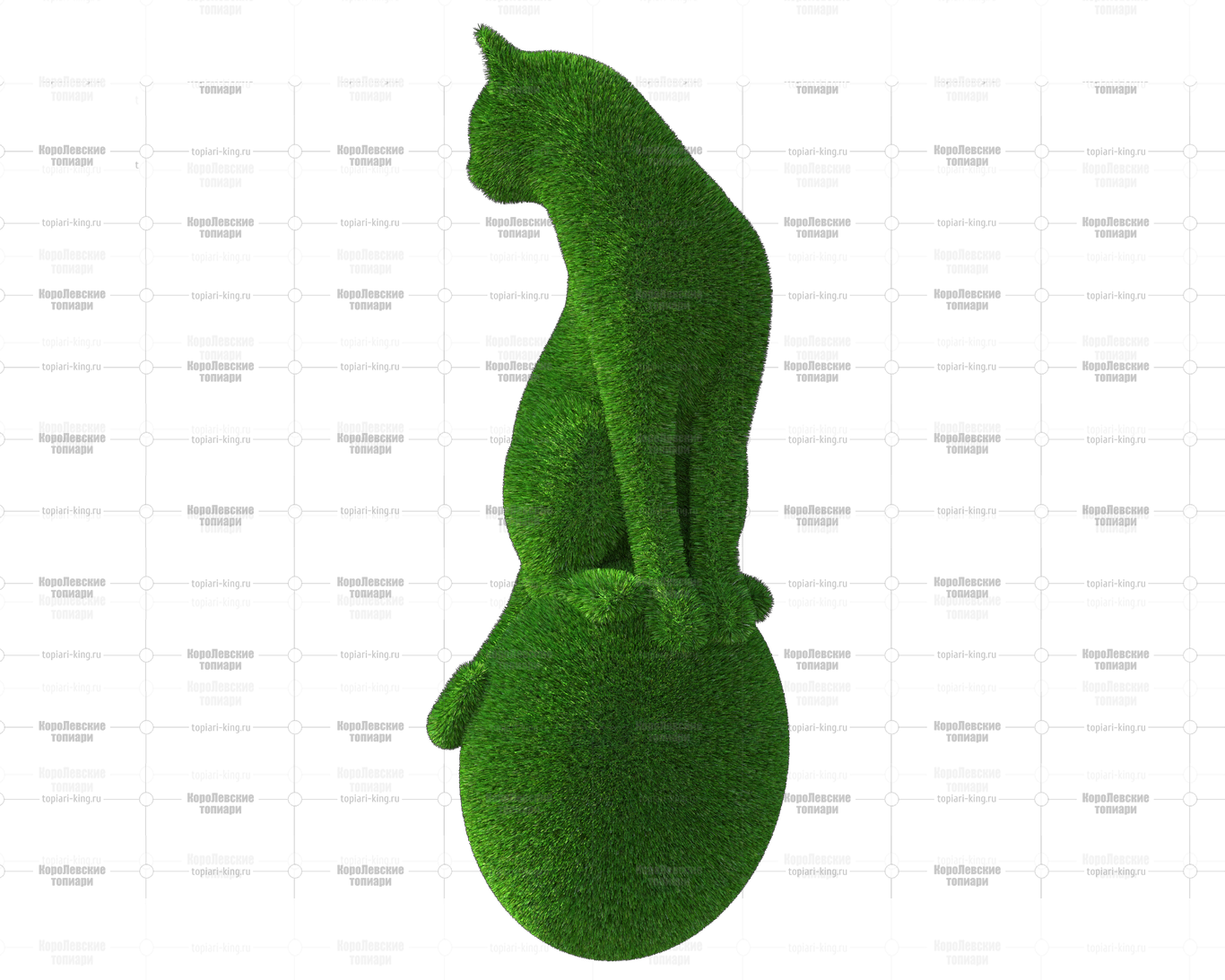 Топиари композиция кот на камне - газон Есо Топиари композиция кот на камне - газон Есо