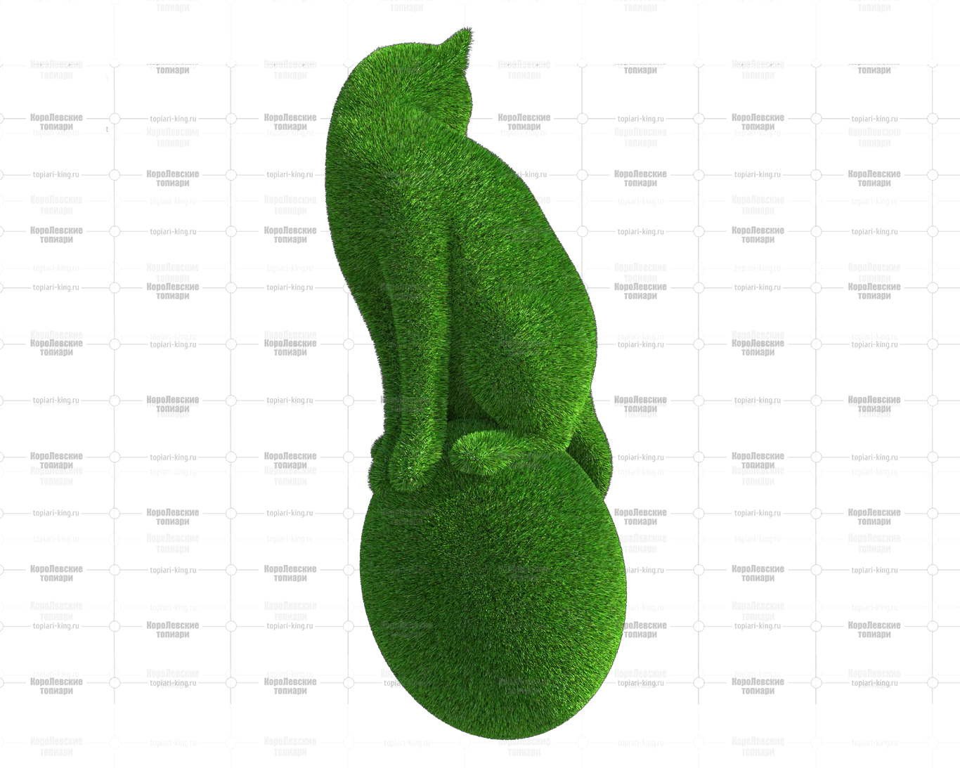 Топиари композиция кот на камне - газон Есо Топиари композиция кот на камне - газон Есо