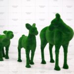 Топиари композиция олень мама с малышами - газон Deluxe Green