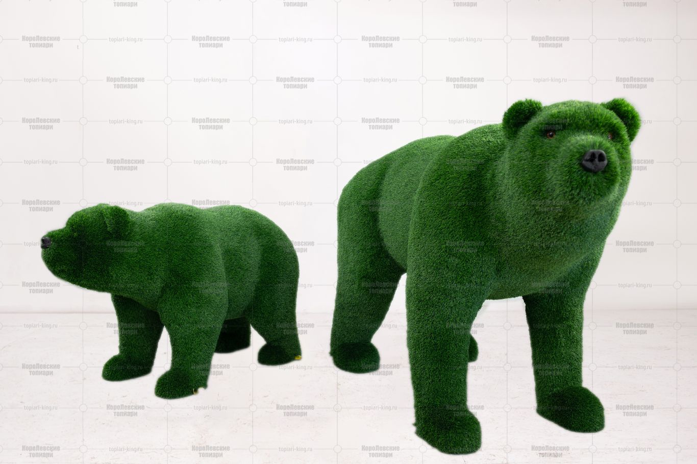 Топиари композиция медведь Бачо и медведь Муни - газон Deluxe Green Топиари композиция медведь Бачо и медведь Муни - газон Deluxe Green