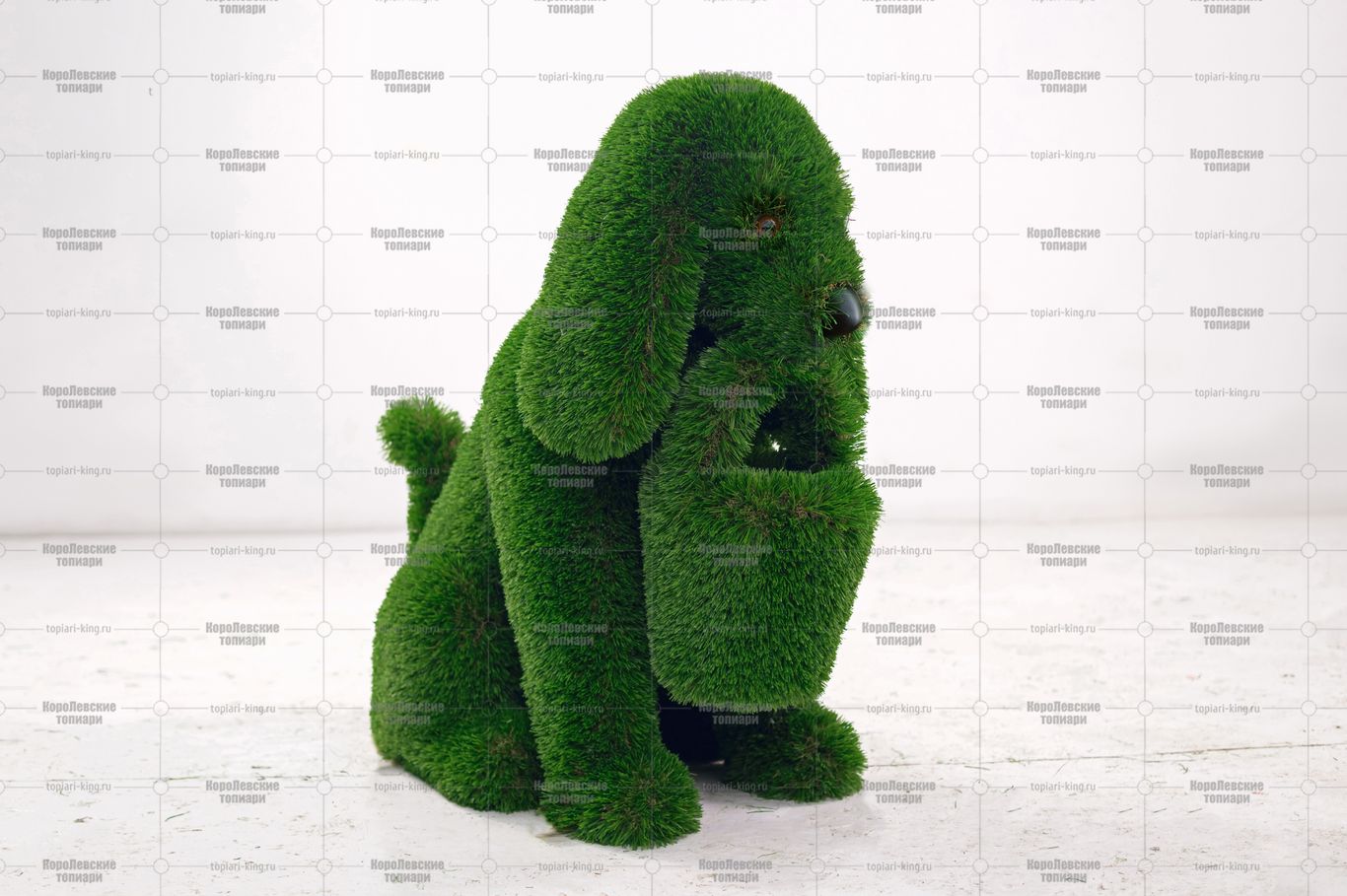 Топиари собака Филька h=80 см, с кашпо - газон Deluxe Green Топиари собака Филька h=80 см, с кашпо - газон Deluxe Green