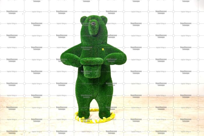 Топиари медведь с кашпо, h=210 см - газон Deluxe