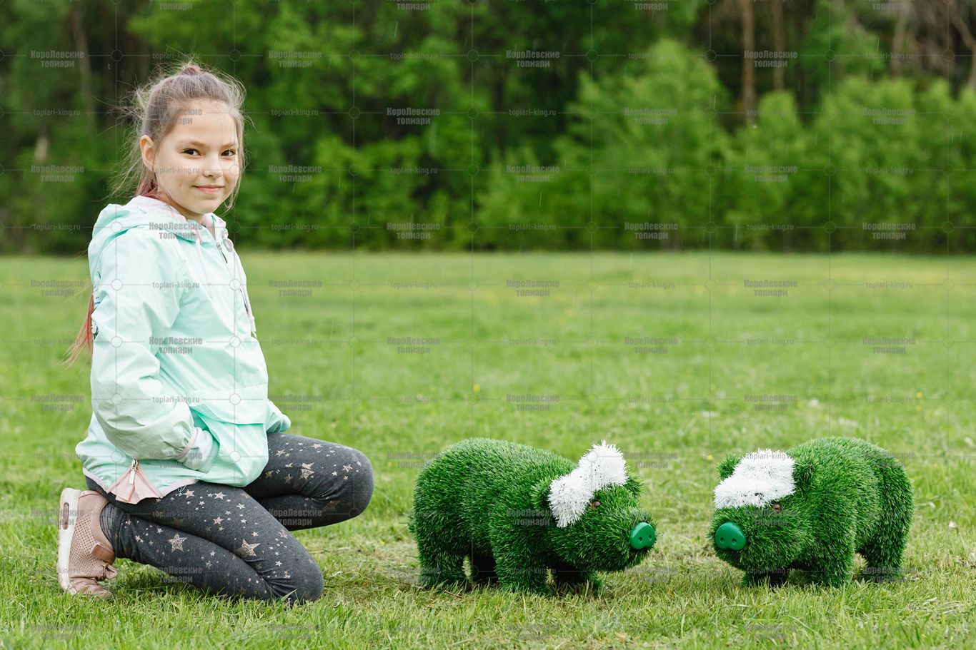 Топиари композиция поросята, детвора, 3 шт - газон Eco Топиари композиция поросята, детвора, 3 шт - газон Eco