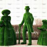 Топиари композиция светская встреча №4 (леди с корзиной, джентльмен, девочка с подносом) - Deluxe