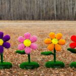 Топиари композиция цветы, 4 шт, h=109 см - газон Eco + Deluxe