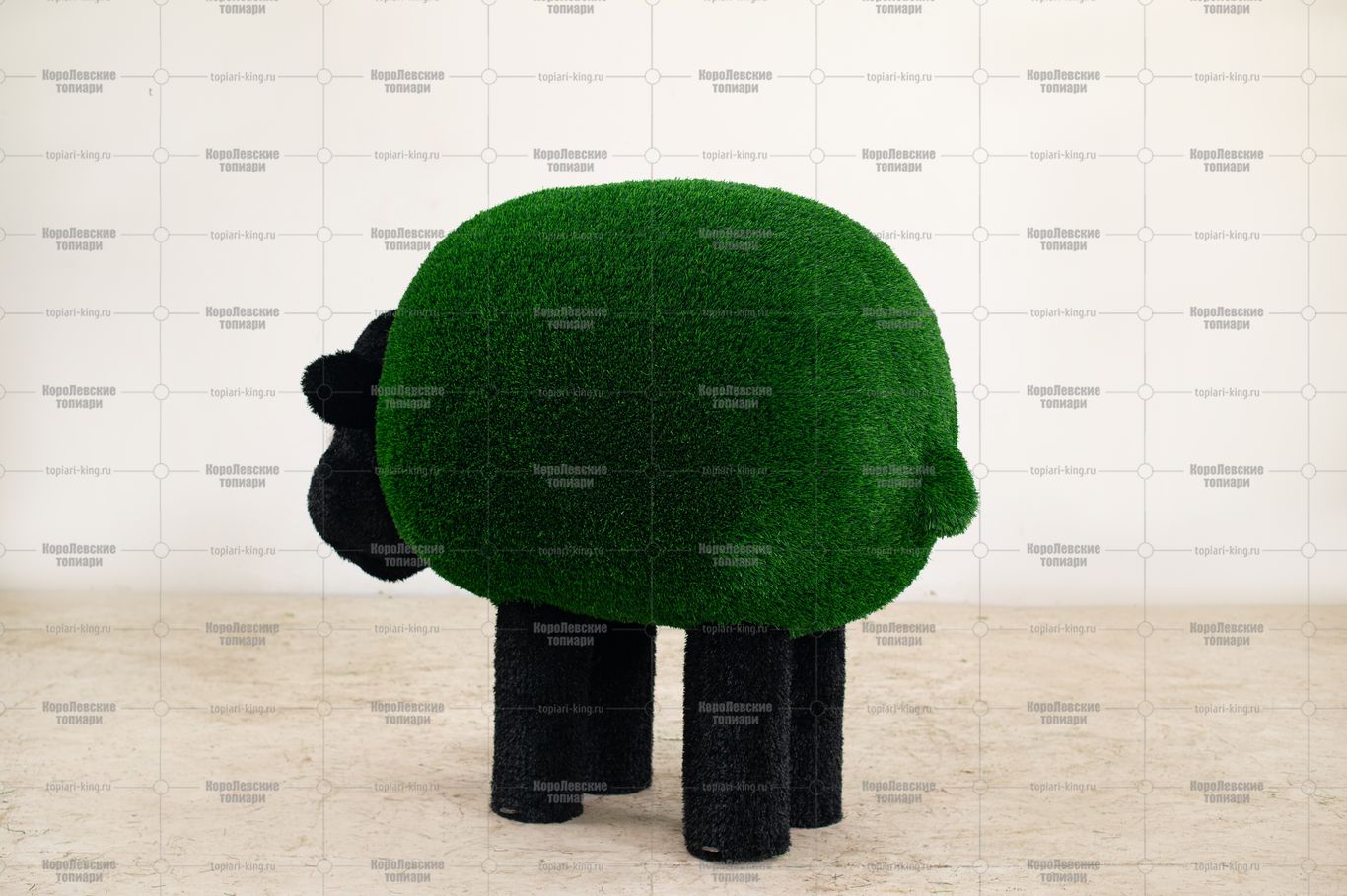 Топиари овечка кучерявая h=100см - газон Deluxe Green+Есо Топиари овечка кучерявая h=100см - газон Deluxe Green+Есо