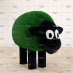 Топиари овечка кучерявая h=100см - газон Deluxe Green+Есо