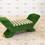 Топиари лавочка, светлая, полимерная доска - газон Есо