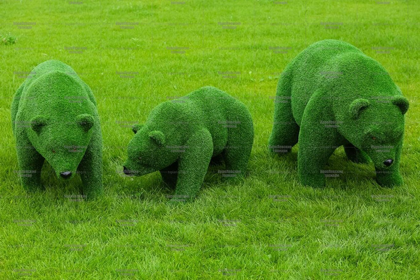 Топиари композиция медведи, семья - газон Eco Топиари композиция медведи, семья - газон Eco