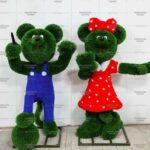 Топиари композиция мышка Конфетка и мышонок Перчик - газон Deluxe + Eco+