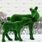 Топиари композиция олени, мама и малыш - газон Deluxe
