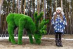 Топиари композиция олени, семья Черничная, 4 шт - газон Eco + Premium
