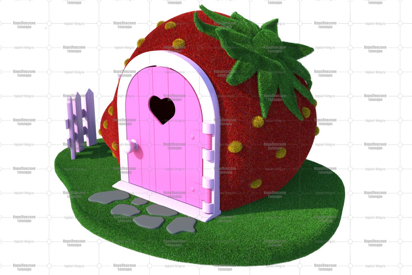 Топиари домик-клубничка - газон Eco Топиари домик-клубничка - газон Eco