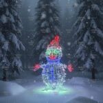 Световая фигура снеговик h=140 см